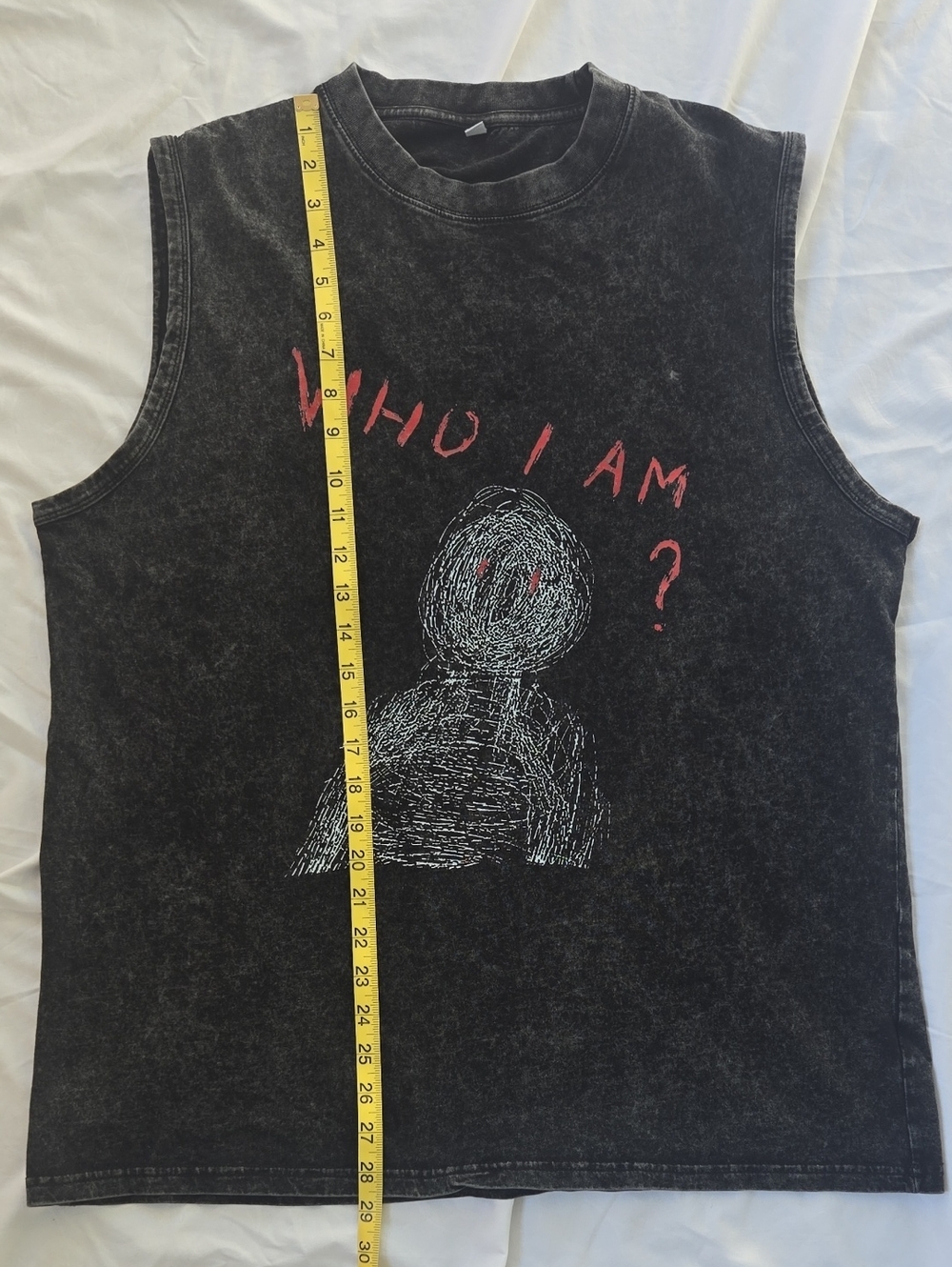 Men's Black Muscle Shirt With Graphic EXISTENTIAL CRISIS Graffiti Style Artwork - Picture 4 of 7